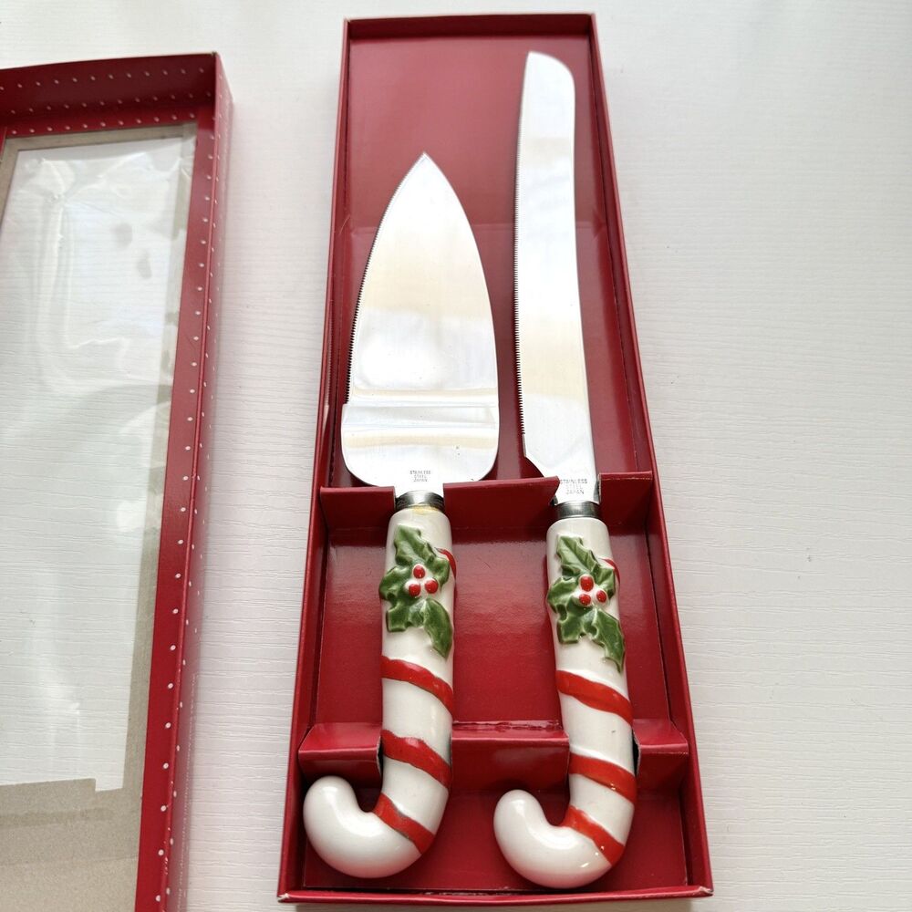 Vintage Home for the Holidays, Cake Knife and Server, Christmas, Candy Cane, M1
